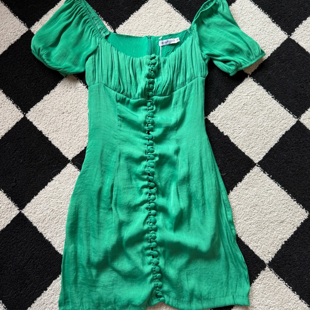 TOBY HEART GINGER green puff sleeve top